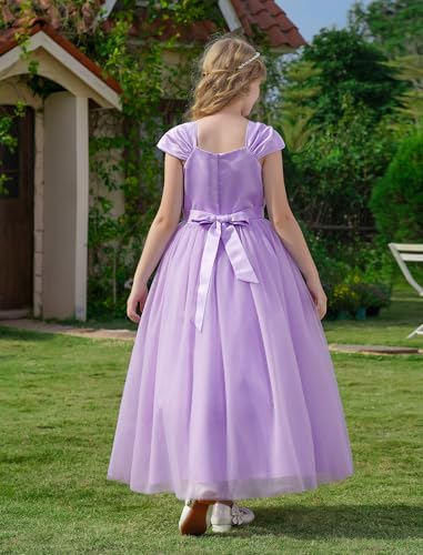 Flower Girl Sparkly Wedding Maxi Dress Butterfly Sequins Junior Bridesmaid Formal Dress Tween Pageant Communion Gown2