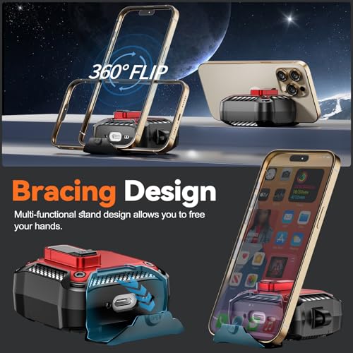 Image of for AirPods 4 Case with Lock & Phone Stand(Red) | Automatic Snap Switch Lock,Carbon Fiber Texture Design Cover with Cleaner Kit