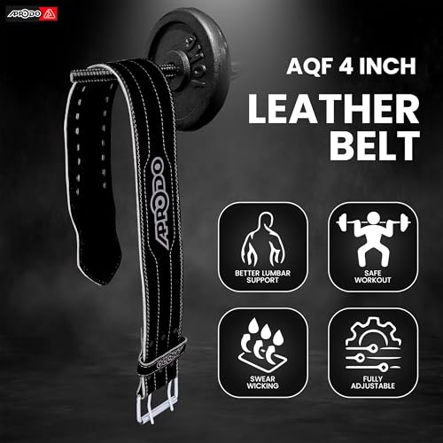 Image of Aprodo Gym Belt for Men and Women Workout with Secure Double Prong Buckle | 8.6mm Thick Suede Leather Professional Belt For Heavy Weight-Lifting, Powerlifting, Bodybuilding, Squatting and Strength Training (Black, S)