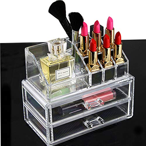 Makeup Organizer Cosmetic Display Cases for Vanity Acrylic Organizers and Storage for Bathroom Counter Dresser by Astarexin(1063)