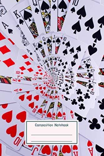 Composition Notebook: Poker Royal Flush Playing Cards All Suits Droste Spiral for School & College for Writing and Notes