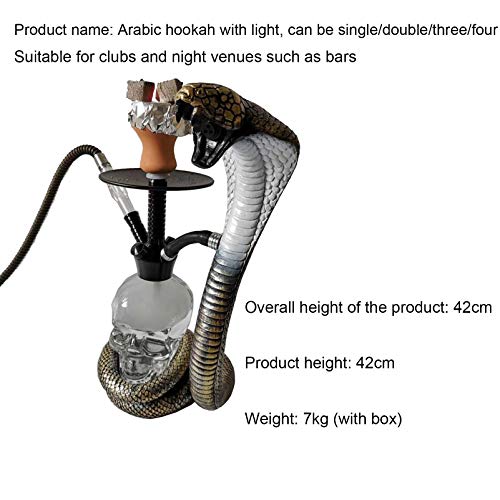 Home Decoration Shisha komplettes Shisha-Set, Python-Pfeifentopf LED-Licht Shisha, Pfeifen-Raucher-Set mit 1… – Bild 8