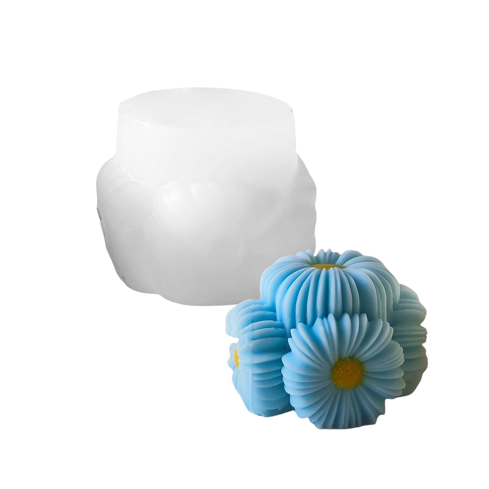 NEWFT Flexible Silicone Mold for Handmade Floral Candle Sunflowers Soap Making Supplies Handmade Wedding Decoration Mold
