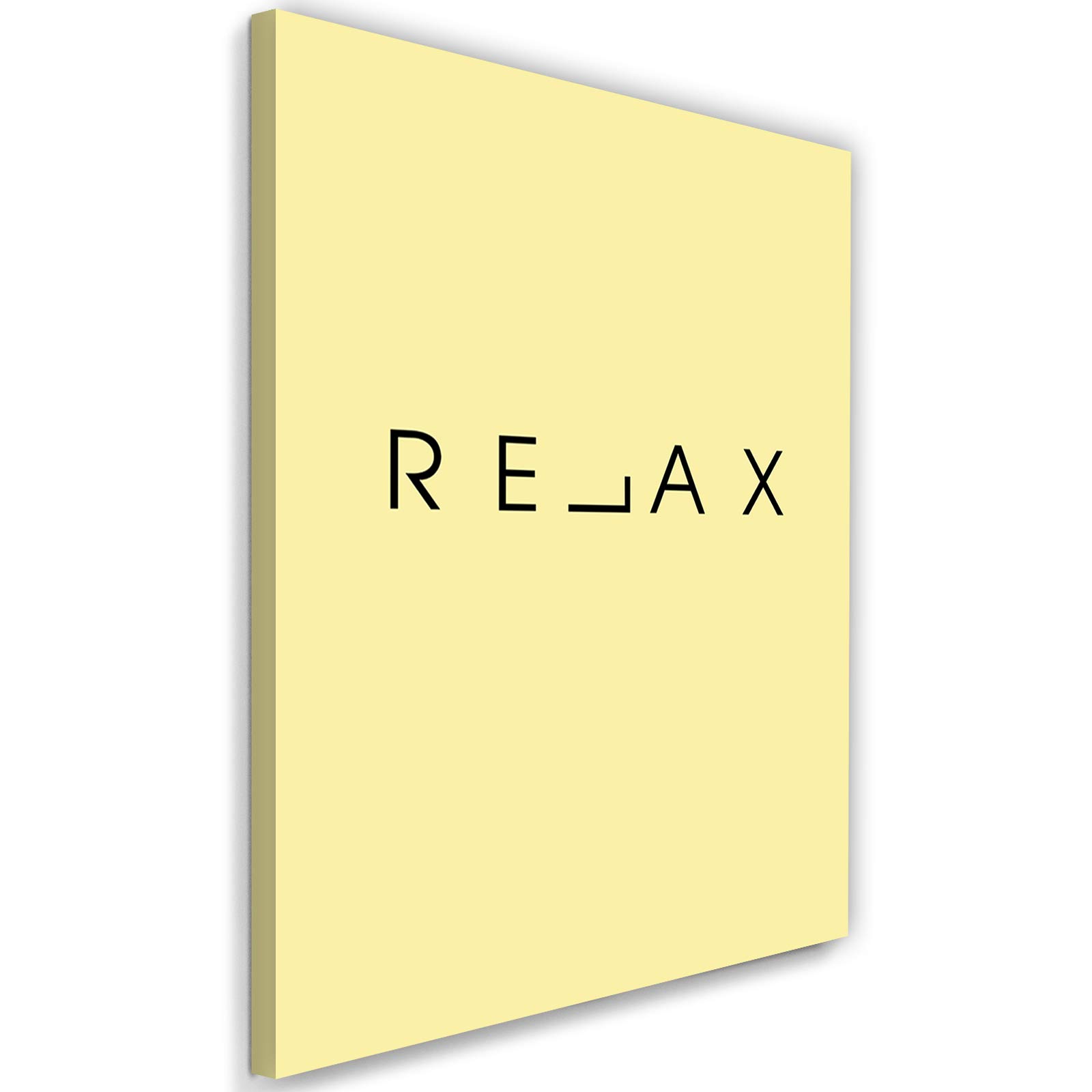 Toile abstraite de qualité premium jaune et typographie 70x100 - 7