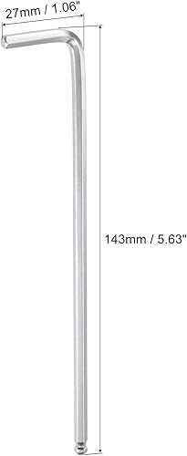 Miniatura 7 de uxcell Llave hexagonal de extremo de bola de 0.315 in, herramienta de reparación CR-V de brazo largo en forma de L, negro