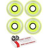 Labeda Millennium Gripper Yellow Hockey Inline Wheels 72mm X-Soft 4 Pack Swiss