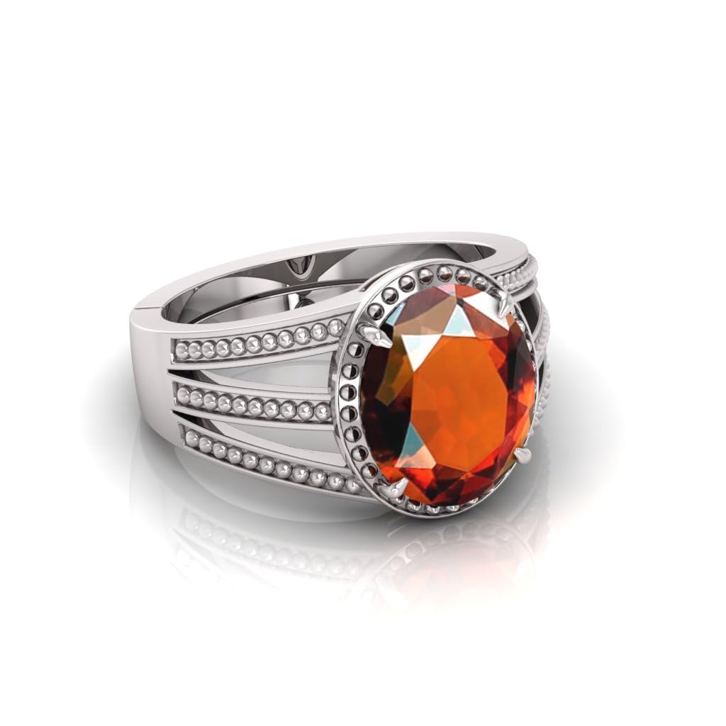 7.25 Ratti Gomed/Garnet Original 6.22 Carat Hessonite Stone Adjustable Ring For Men And Women With Lab Certified B1-picture-10