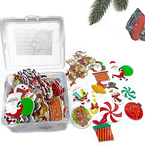 Morofme 300Pcs Edible Christmas Cake Cupcake Decoration, Edible Christmas Cake Cupcake Toppers Christmas Wafer Paper, Edible Santa Clause Xmas Tree Snowman Holiday Cake Decor For Christmas Theme Party #TOP6