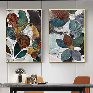 Nordic Moderne Abstracte Blad Bloem Wall Art Canvas Schilderij Plant Posters en Prints Wanddecoratie Foto voor Woonkamer…