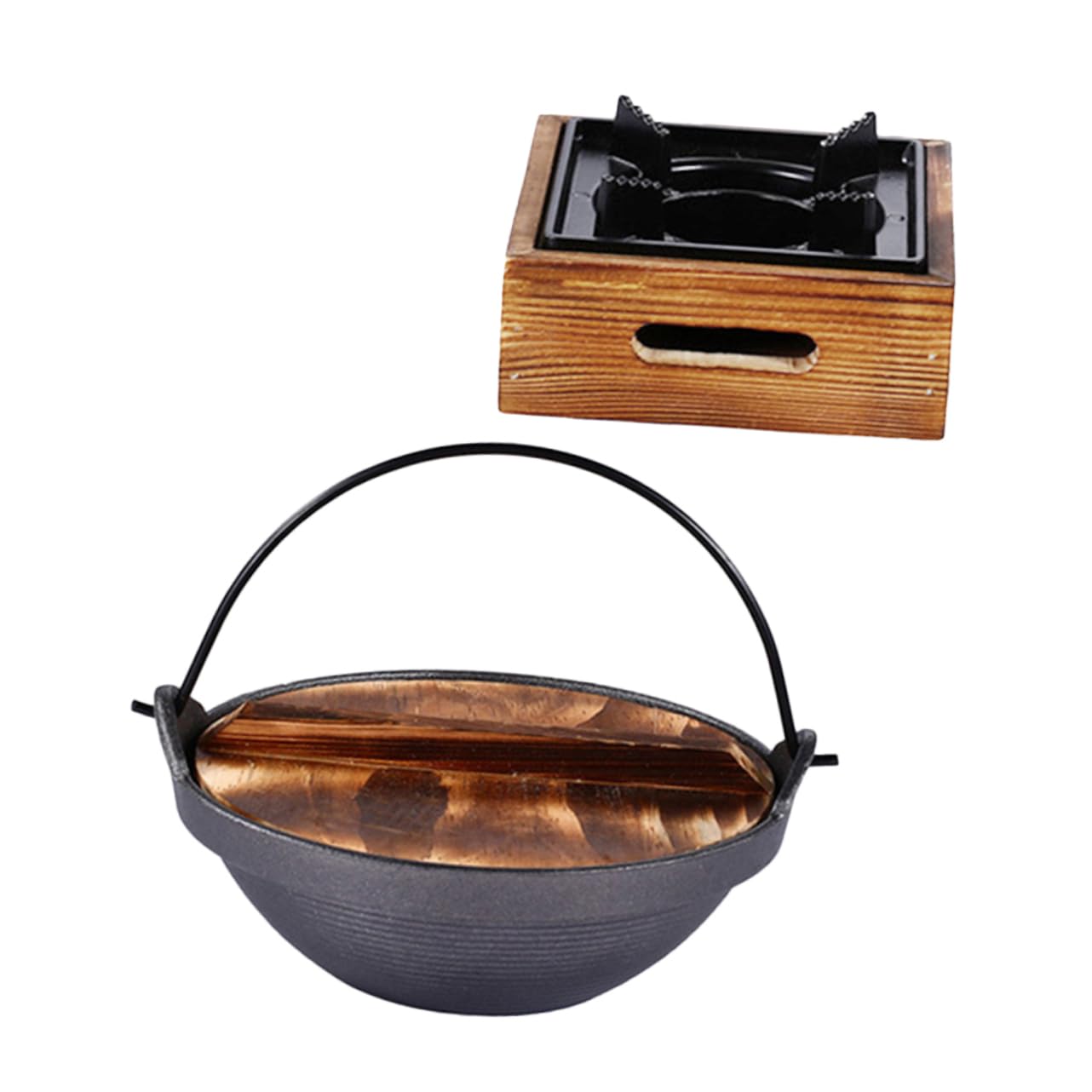 ibasenice Pentola in Ghisa in Giapponese Con Per Gyoza Zuppe Cottura Efficiente Per Esterni e Picnic