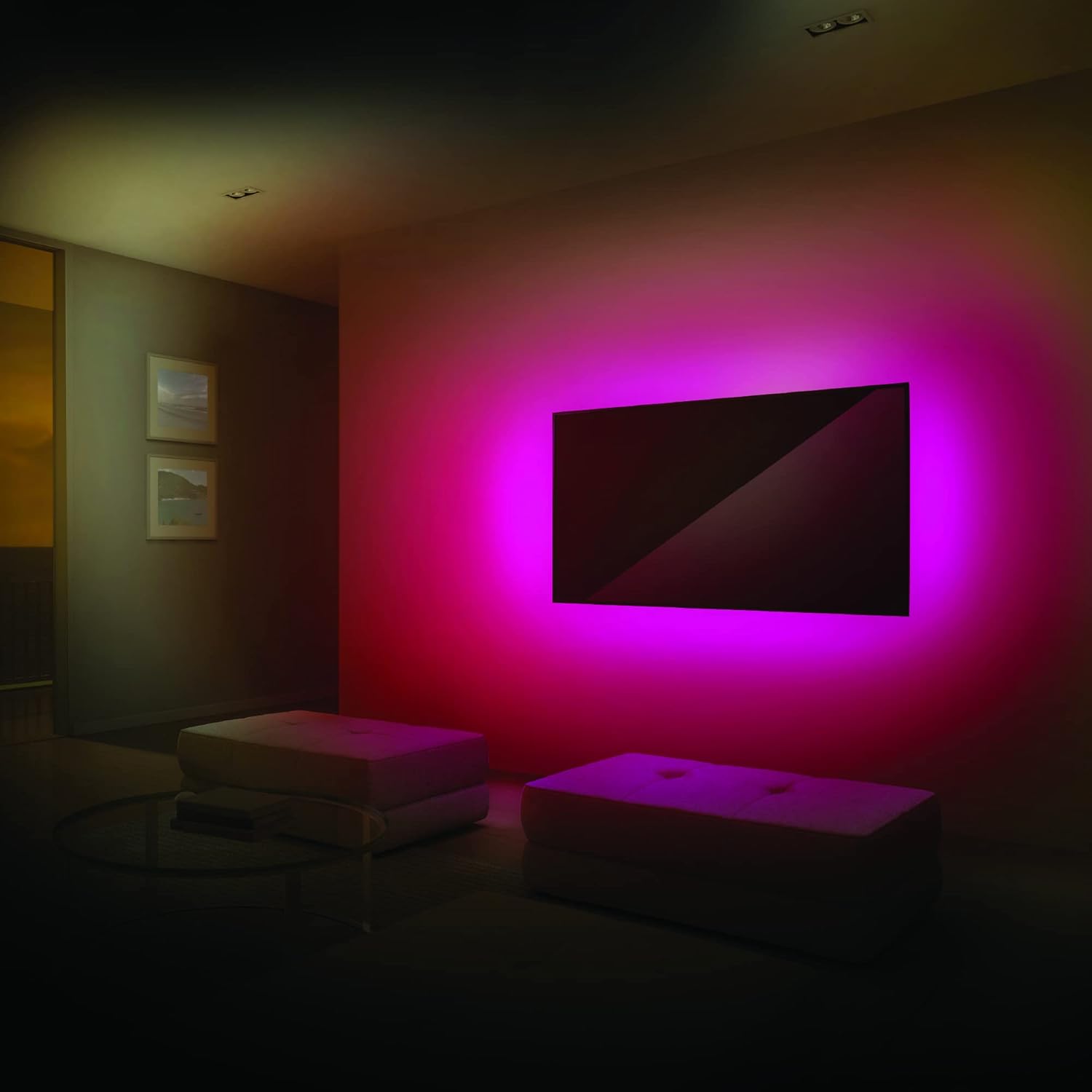 XTREME 6ft Multicolor LED Strip, Customizable with Remote, 16 Color and 4 Modes, Ideal for Device Backlighting, USB-Powered from Items/Wall Adapter, Peel and Stick Installation