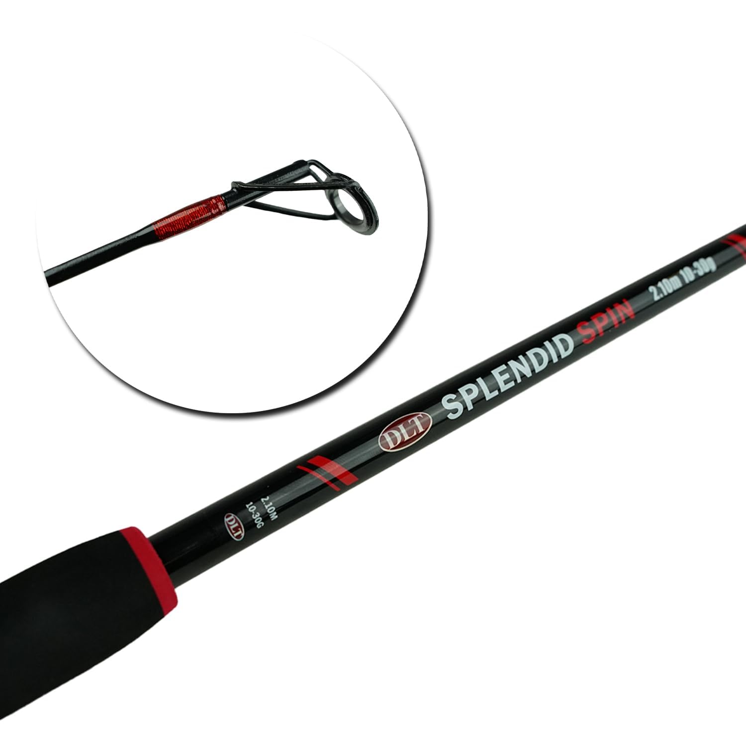 DLT Splendid Spin - 10-30g - Spinnrute - Baukasten-Rute - Rot - Zum Angeln auf Wolfsbarsch und Forelle
