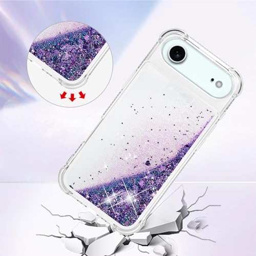 Coque iPhone 2025 Air paillettes violette LEMAXELERS antichoc - 3