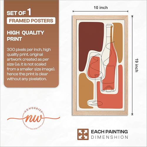 Image of NoWorries Wall art framed painting food posters for cafe decor (Synthetic wood frame) inch300 GSM premium art HD prints inch Wall painting for Home & Kitchen Decor (Pattern illustration)( Set of 1, Framed Painting) (NATURAL, ART-2, 10X19INCHES)