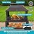 Sunnydaze Backyard Blaze 35-Inch H Heavy-Duty Steel Outdoor Fireplace with Built-in Log Storage - Includes Protective Cover - Brushed Bronze