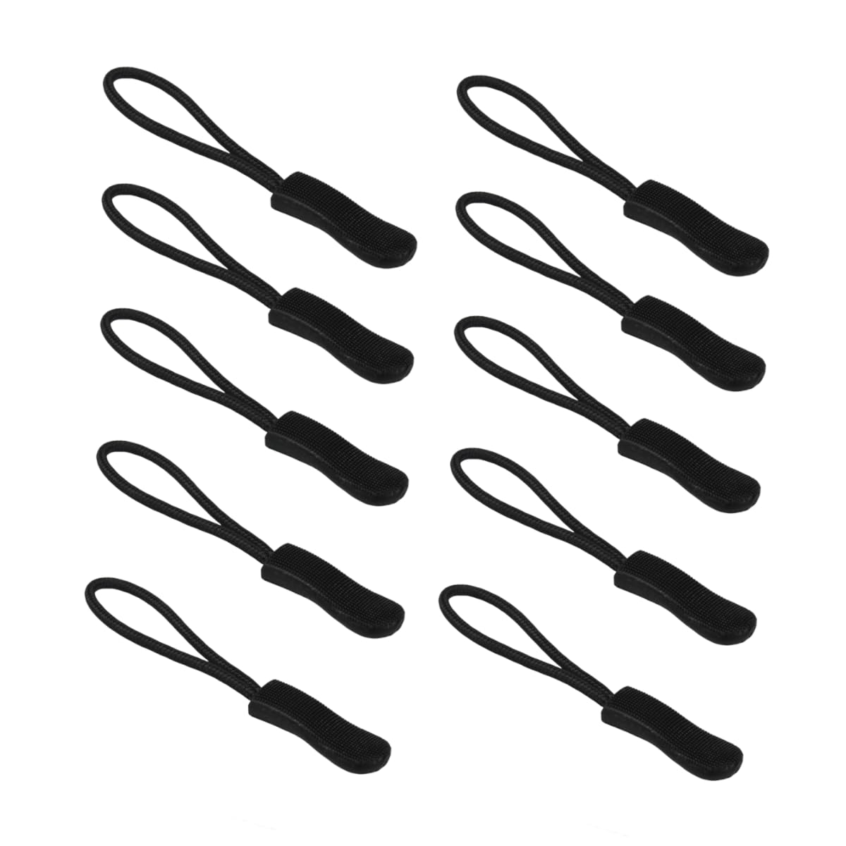 HRLORK 10 Piece Zipper Pulls Zip Tags Cord Pulls Zipper Pulls Extension Zip Pulls Replacement for Luggage Backpack Rucksack-Black