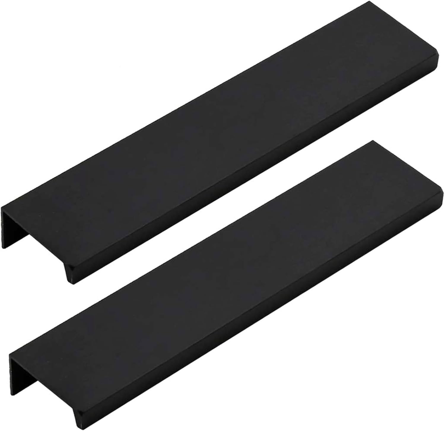LC LICTOP 5.9 Inch Black Finger Pulls 2Pcs, 5 Inch Hole Spacing, Aluminum Alloy Edge Pulls Furniture Handle, Back Mount Concealed Handles for Cabinets, Cupboard, Drawer, Dresser, Wardrobe