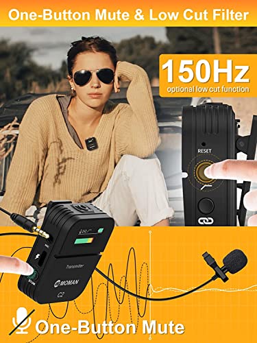 Moman Microfono Lavalier Wireless Professionale