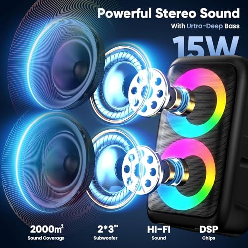 Image of Karaoke Machine for Adults Kids, Portable Bluetooth Speaker with 3 Wireless Microphones, TWS Mode & LED Light, 10H Battery PA System, Home Party Outdoor Camping Birthday Gifts (3 Mics)