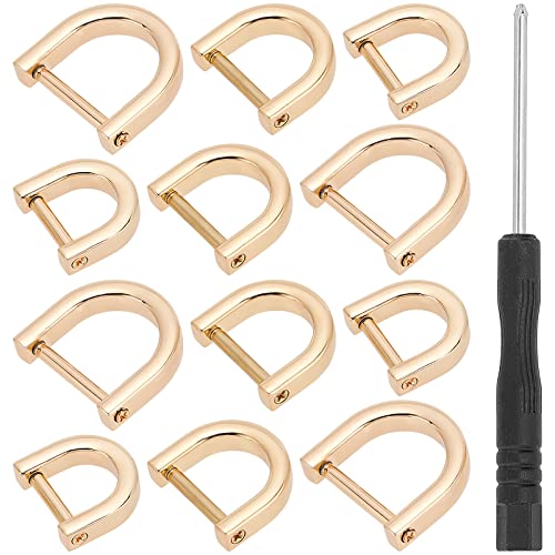 Image of GORGECRAFT 1 Box 3 Sizes 12PCS Black D-Rings Horseshoe Shape D Ring U Shape Screw