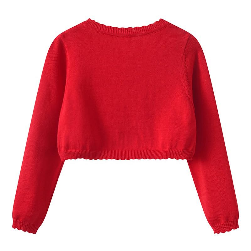 Image of Girls Cardigan Sweater Toddler Long Sleeve One Button Bolero Shrug