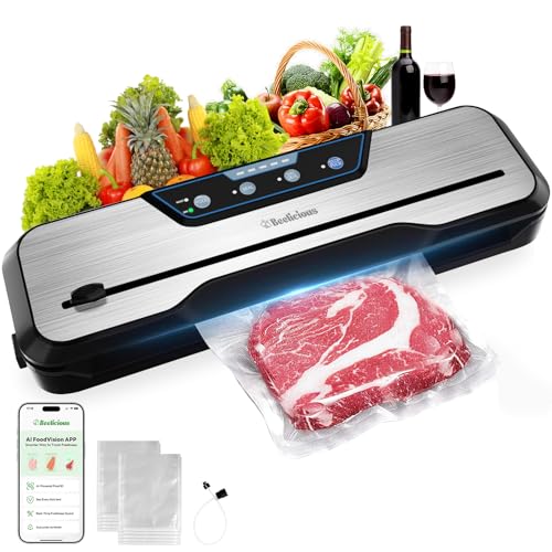 Automatic Food Vacuum Sealer Machine, Beelicious 8-In-1 Food Vacuum Saver with Starter Kits, Pulse...