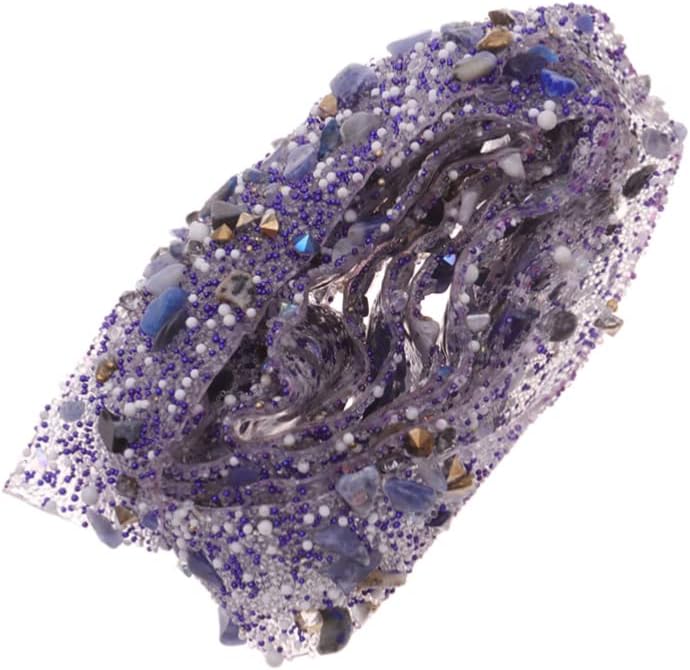 DOITOOL Colorful Rhinestone Shell Trim for Dress Sash Bling Ribbon with Hot Melt Adhesive DIY Embellishments for Bags Shoes and Accessories Purple