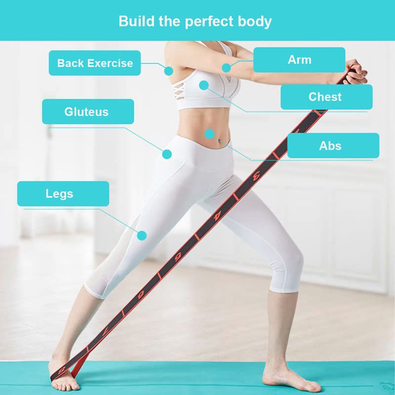 Fasce Elastiche Fitness 2 Pezzi - Band Yoga E Pilates Con 8 Anelli Per Allenamento, Danza E Stretching - Foto 6