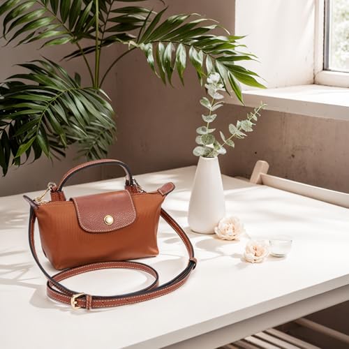 SENTEN Purse Straps Replacement for Longchong Bag Women, Leather Crossbody Shoulder Strap Kit Adjustable for XS Longchong Bag2