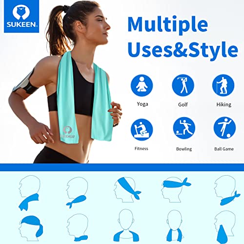 Sukeen [4 Pack Cooling Towel (40"x12"),Soft Microfiber Chilly Towel for Yoga,Sport,Running,Gym,Workout,Camping,Fitness,Workout & More Activities - Thumbnail 4