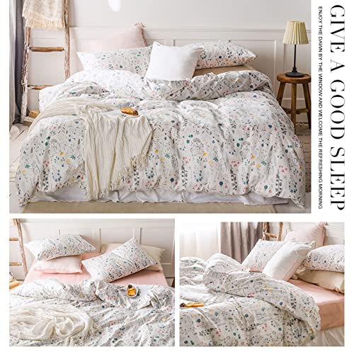 Highbuy Girls Duvet Cover Twin Floral Bedding Sets Kids Twin Soft Cotton Garden Flower Comforter Cover Twin Reversible Teens Bedding Duvet Cover Set With 2 Pillow Shams,Twin Floral Bedding Sets #TOP4