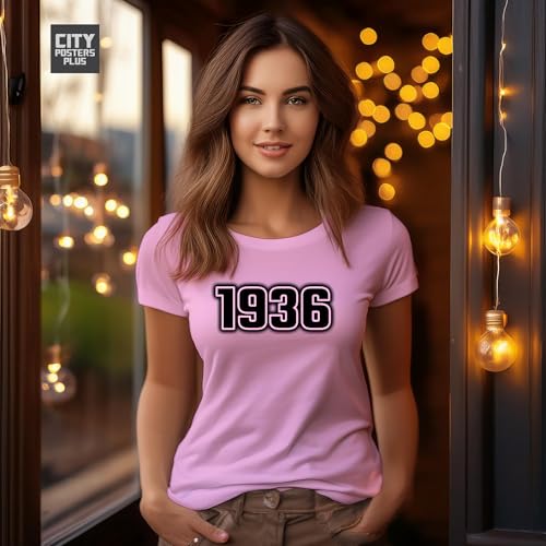 T-shirt 1936 femme rose clair idéal pour vos sorties d'été - 5