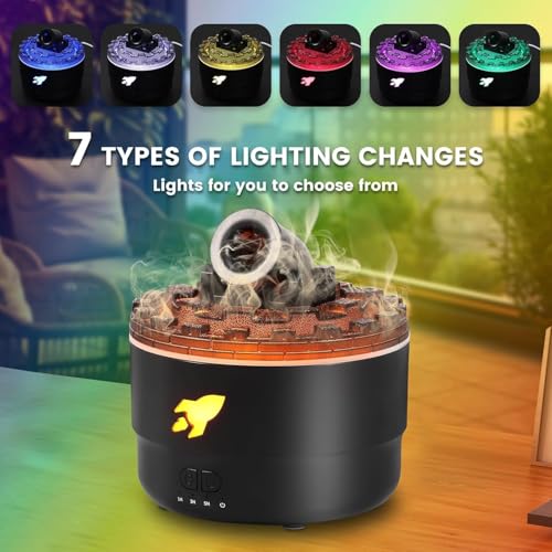 Image of Cannon Blast Aroma Humidifier 2 Spray Modes Humidifier Desktop with 7 Colors LED Light and Timer,280ML Creative Turret Mist Auto Shut Off Aromatherapy Diffuser for Bedroom, Home, Desk (BLACK)