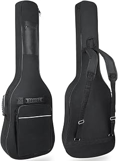 39 40 41 Inch Electric Guitar Bag, Electric Guitar Gig Bag 0.35 Inch Waterproof Thick Padding Backpack Soft Electric Guitar Case Dual Adjustable Shoulder Strap Pocket & Back Hanger Loop