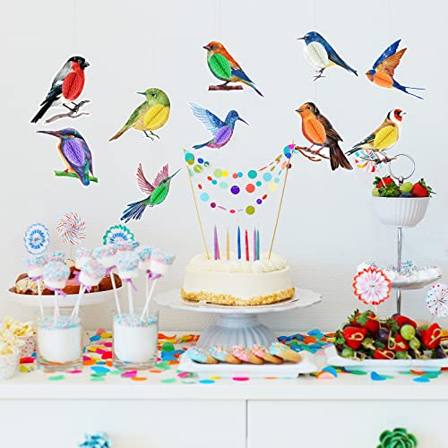 PerKoop 10 Pcs Bird Party Decorations Tropical Bird Honeycomb Paper Cutouts Jungle Rainforest Theme Hanging Parrot Birthday Hawaiian Luau Tiki Party for Home Classroom Supplies by PerKoop - Image 5