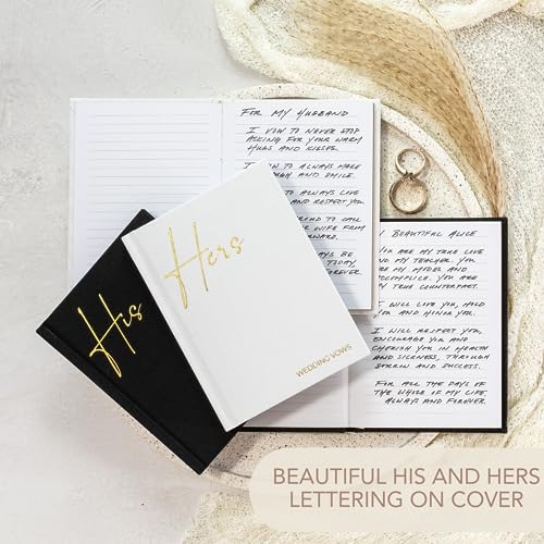 Elegant Linen Wedding Vow Books With Gold Foil Lettering - Perfectly Sized His and Hers Vow Books With Plenty Of Pages To Write Whatever is on Your Heart - A Beautiful Addition For The Wedding Day by ZICOTO - Image 2