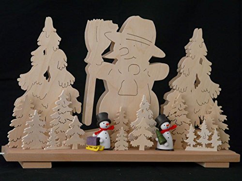 Arche lumineuse de Noël Bonhommes de neige en bois 50x32cm Rudolphs Schatzkiste