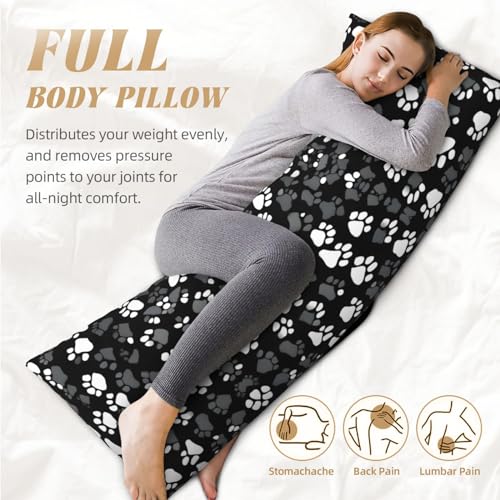 Housse de coussin empreintes de pattes noir et blanc en microfibre - 6