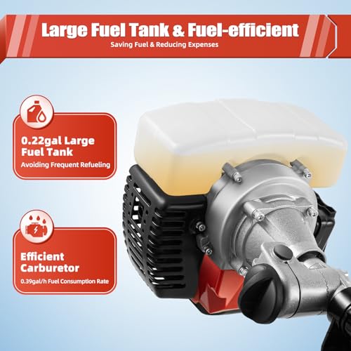 Dodoam Outboard Motor Boat Engine 2 Stroke 2.3 HP, 1.7KW Marine Boat Motor 52CC with Air Cooling System Long Shaft Fishing Boat Engine (2.3HP)