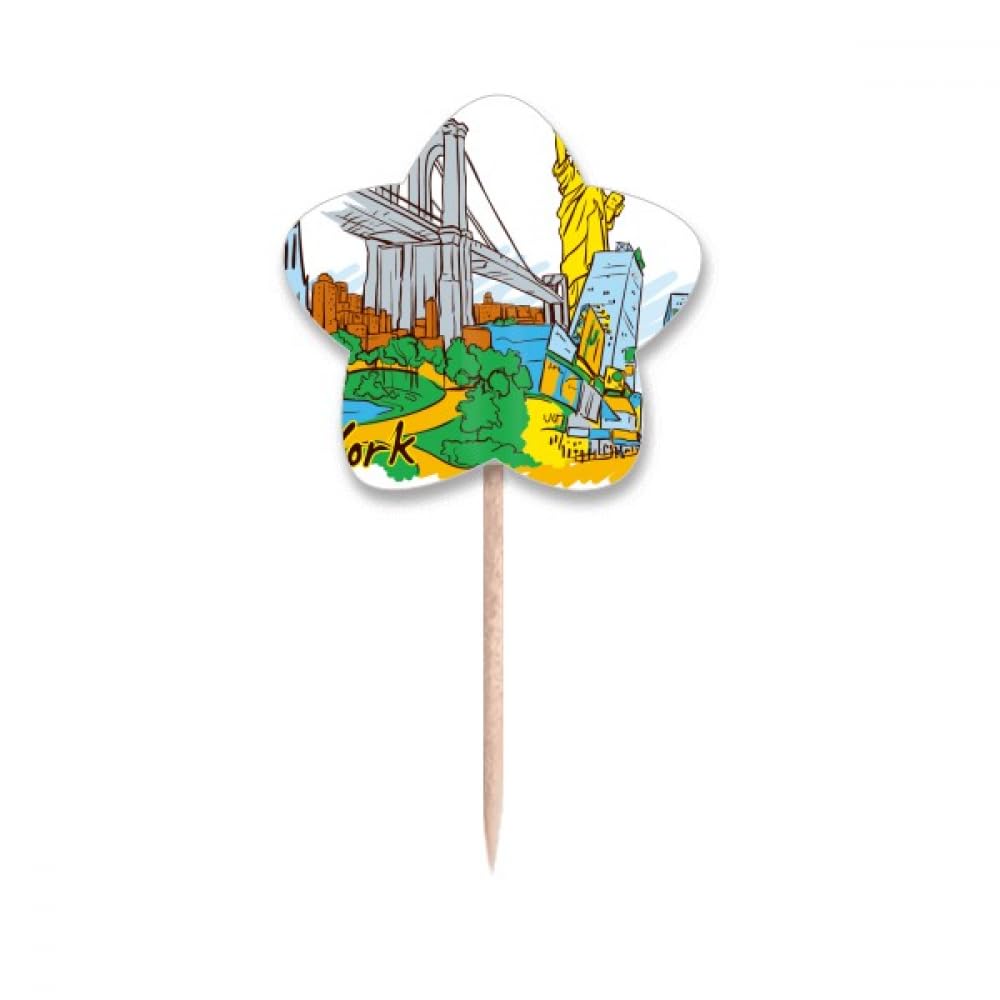 Cure-dents US New York Amérique Étoile pour coffret cadeau apéro USA