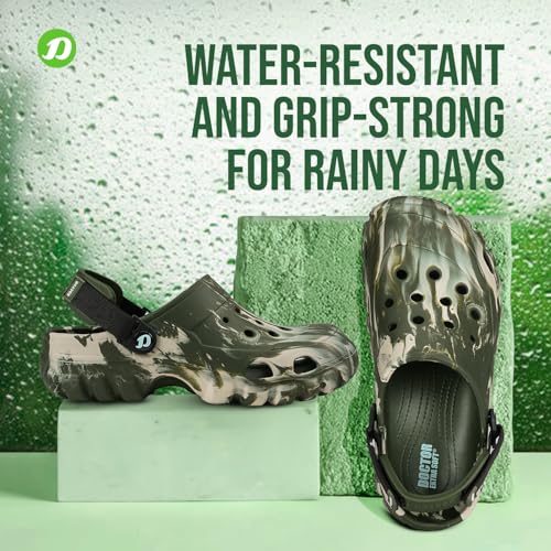 Image of DOCTOR EXTRA SOFT Men's Classic Camo Casual Sports Clogs /Sandals with Adjustable Back Strap for Adult| Comfortable & Lightweight| Stylish & Anti-Skid| Waterproof & Everyday Use Mules Gents Boys D-550