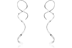 Stunning 925 Sterling Silver Spiral Threader Earrings for Delicate Elegance