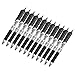Yctze 12 Pcs Large Capacity 0.5mm Press Carbon Gel Pen Set - Black Gel Pens with Comfortable Grip, Fashionable Design, and Clear Handwriting for Office and School Use (Black)