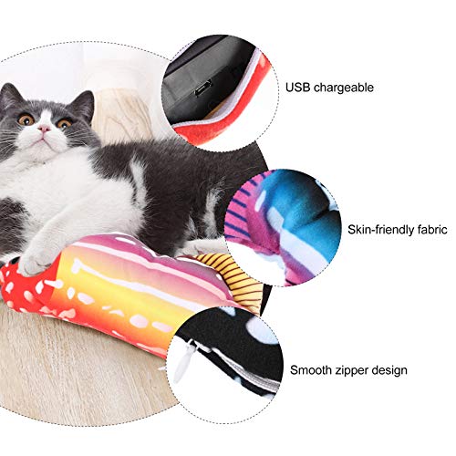 Kisangel 2 peças de brinquedo elétrico para gatos em movimento de peixe, peixe, gatinho, brinquedo i