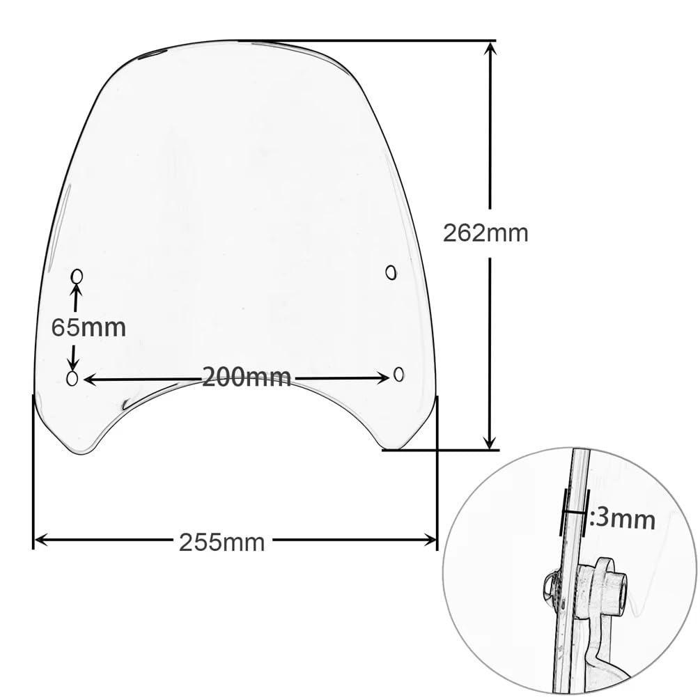 Moto Deflector Viento Parabrisas Motocicleta Para Triumph Para Bonneville, Pantalla Protección Contra El Viento, Deflectores Aire Para Motor, Accesorios Moto Parabrisas(C)