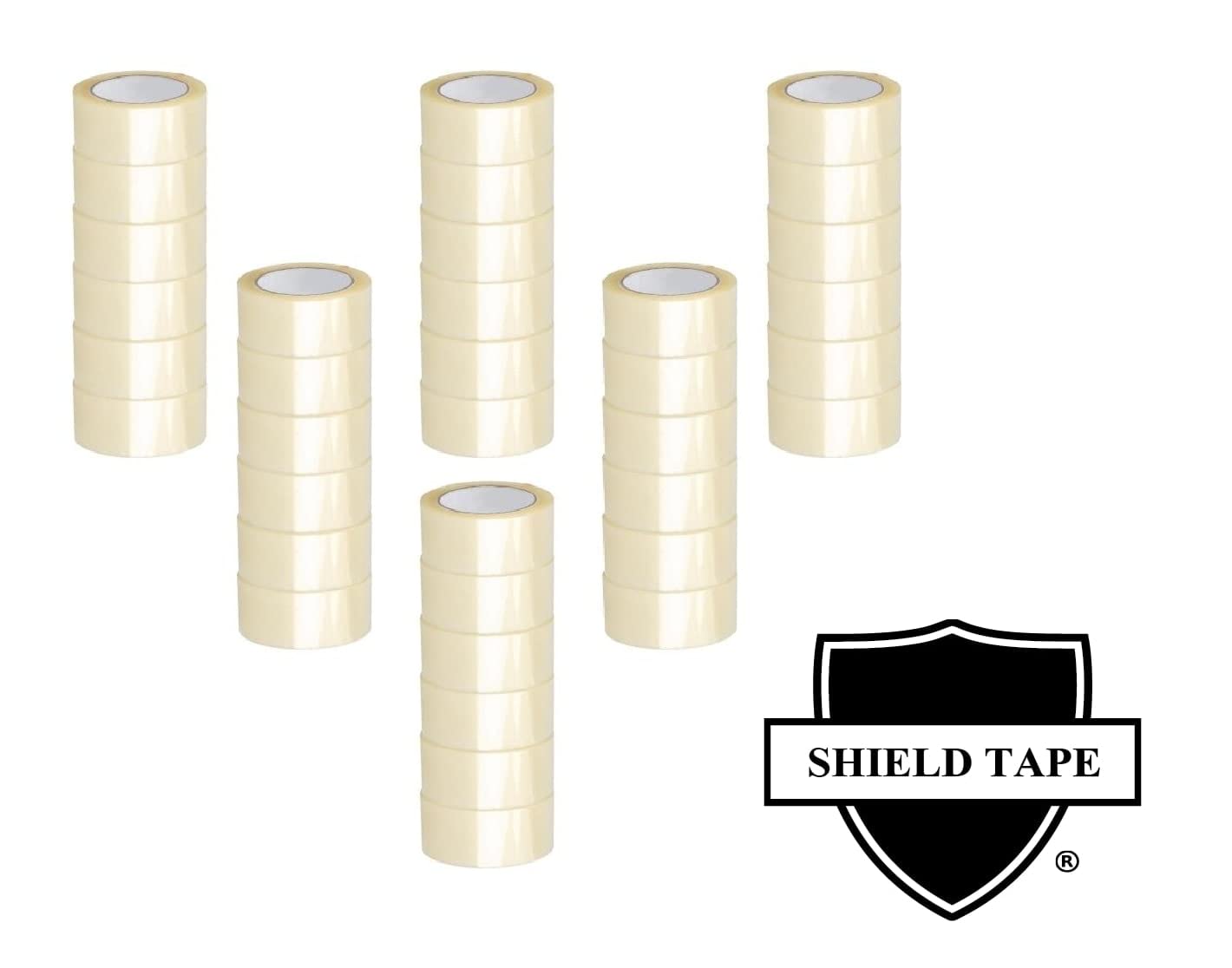 Caja De 36 Rollos De Cinta De Embalaje Transparente - 2 Pulgadas De Ancho, 110 Yardas Cada Rollo (2.0 Mil) | Cinta Packing Transparente Bulk