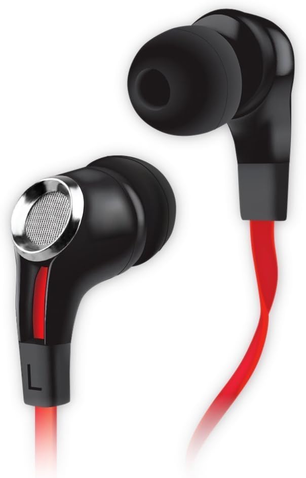 Naztech Wired Headset for Universal/Smart Phones/Computer - Black/Red