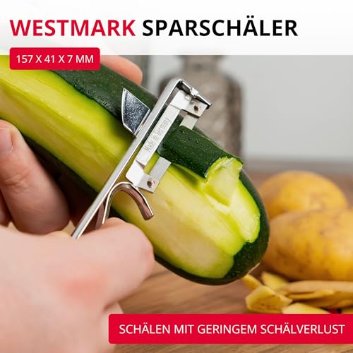 Foto von Westmark Universal-Sparschäler/Pendelschäler mit geschärftem Ausstecher, Edelstahlklinge, Famos, Metall/Verchromt, 106122E1