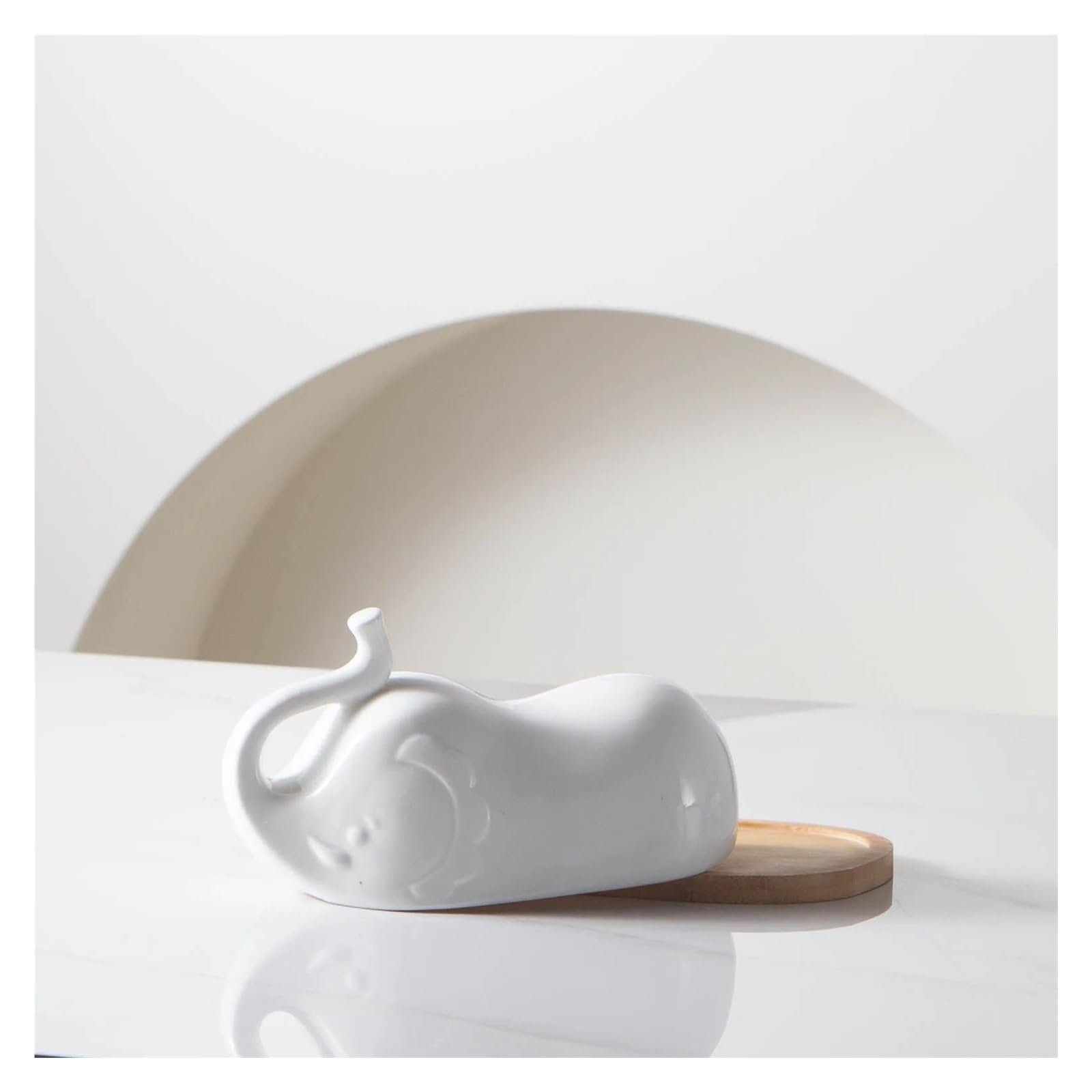 Beurrier en céramique éléphant, récipient à Beurre en Porcelaine Blanche, décoration de Cuisine for la côte est-Ouest pour la Cuisine, la Table à Manger