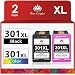 Produktbild Toner Kingdom 301XL Druckerpatronen Wiederaufbereitet für HP 301 Druckerpatronen 301XL für HP Deskjet 2540 Patronen Deskjet 1510 1010 Envy 4500 4502 5530 OfficeJet 2620 4630 (1 Schwarz 1 Dreifarbig)